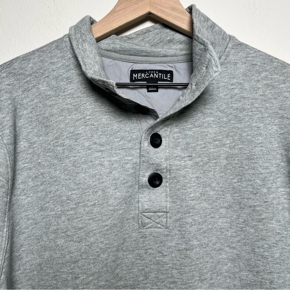 J. Crew Men Henley Sweater Large‎ Gray Preppy Nautical Golf Cotton Poly - Picture 4 of 10